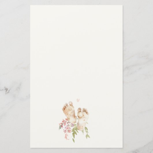 ベビー足ピンクフローラアドバイスマムベビーシャワー (裏面)