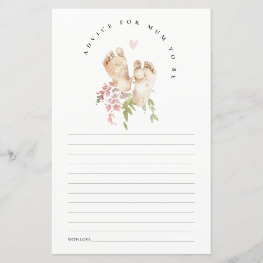 ベビー足ピンクフローラアドバイスマムベビーシャワー (正面)