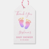 ベビー足ピンクベビーシャワーギフトラベル ギフトタグ (正面)