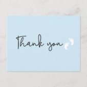 ベビー足ブルーミニマルモダンベビーシャワー ポストカード (正面)