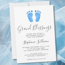 ベビー足ブルー祖母ベビーシャワー