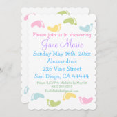 ベビー足プリントベビーシャワー招待状 招待状 (正面/裏面)