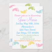 ベビー足プリントベビーシャワー招待状 招待状 (正面/裏面)