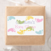 ベビー足プリントベビーシャワー水ボトルラベル ラベル (インサイチュ)