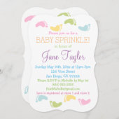 ベビー足プリントベビー散布 招待状 (正面/裏面)