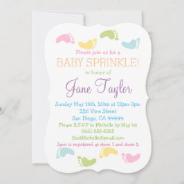 ベビー足プリントベビー散布 招待状