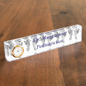 ベビー足プリント机用ネームプレート デスクネームプレート (側面)