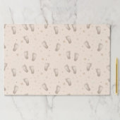 ベビー足ボーイガールシャワーベージュ紙ランチョンマット ペーパーパッド (インサイチュ)