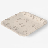 ベビー足ボーイガールシャワーベージュ ペーパープレート (傾斜あり)