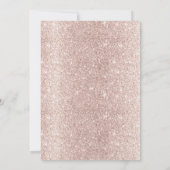 ベビー足モダンバラ金ゴールドグリッターベビーシャワー 招待状 (裏面)