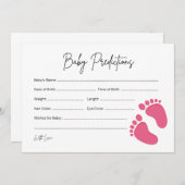 ベビー足女の子ベビー予測&ウィッシュカード アドバイスカード (正面/裏面)
