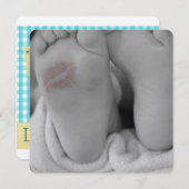 ベビー足機器シンボルシャワー招待状の発表 招待状 (正面/裏面)