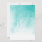 ベビー足水彩ターコイズベビーシャワー 招待状 (裏面)