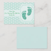 ベビー足水玉模様サンキューカード ノートカード (正面/裏面)