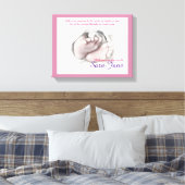 ベビー足芸術的スケッチ「ようこそベビー」キャンバス キャンバスプリント (インサイチュ (寝室))