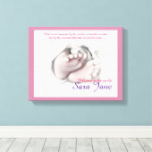 ベビー足芸術的スケッチ「ようこそベビー」キャンバス キャンバスプリント (インサイチュ (ウッドフロア))