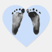 ベビー足跡オンブルー ハートシール (正面)