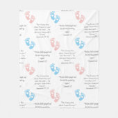 ベビー足跡キリスト教の聖句を編集可能 フリースブランケット (正面)