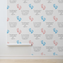 ベビー足跡キリスト教聖書聖句子供部屋 壁紙