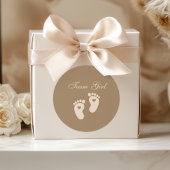 ベビー足跡チームガールブラウンジェンダーの明かす ラウンドシール