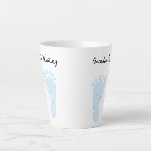 ベビー足跡祖父は男の子になる発表 カフェラテマグ (正面)