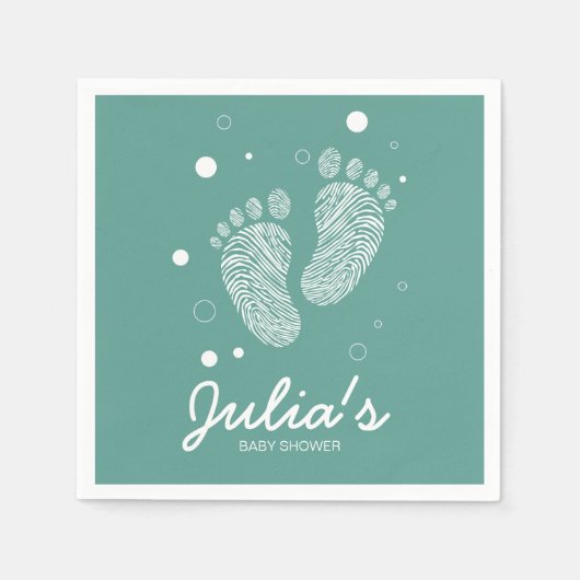 ベビー足跡 スタンダードカクテルナプキン (正面)