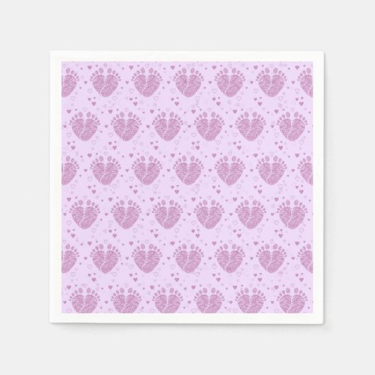 ベビー足跡 スタンダードカクテルナプキン (正面)