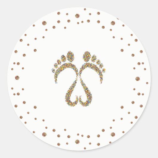 ベビー足跡 ラウンドシール (正面)