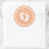 ベビー足;オレンジとホワイトシェブロン ラウンドシール (バッグ)