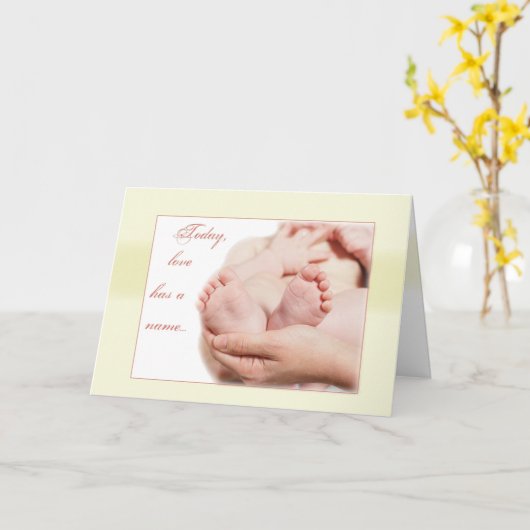 ベビー足 カード (黄色い花)