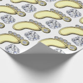 ベビー足 ラッピングペーパー (角)