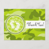 ベビー足;明るい緑の迷彩柄、迷彩 ポストカード (正面)