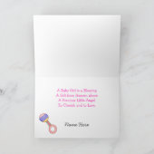 ベビー車かわいらしのベビーガールグリーティングカード カード (内部)