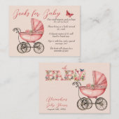 ベビー車女の子のベビー エンクロージャーカード (正面/裏面)