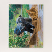 ベビー遊ゾウが泥の中 ジグソーパズル (縦)