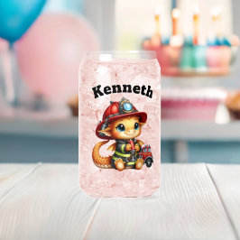 ベビー遊ドラゴンイン消防ギア ガラス缶