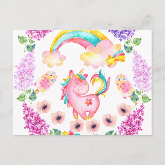 ベビー遊ユニコーンの庭数々の製品 ポストカード (正面)