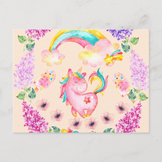 ベビー遊ユニコーンの庭数々の製品 ポストカード (正面)