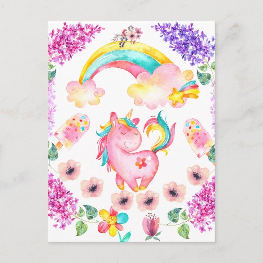 ベビー遊ユニコーンの庭数々の製品 ポストカード (正面)