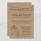 ベビー醸造カップルのジェンダーが明かすパーティー 招待状 (正面/裏面)