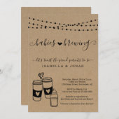 ベビー醸造カップルの双子ベビーシャワー 招待状 (正面/裏面)