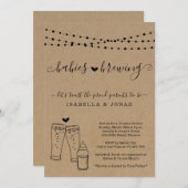 ベビー醸造カップルの双子ベビーシャワー 招待状 (正面/裏面)