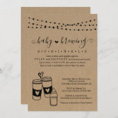 ベビー醸造カップルの男女兼用ベビー散布 招待状 (正面/裏面)