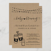 ベビー醸造カップルの男女兼用赤ちゃんシャワー 招待状 (正面/裏面)