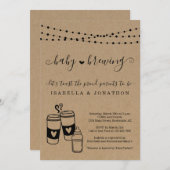 ベビー醸造カップルの男女兼用赤ちゃんシャワー 招待状 (正面/裏面)