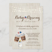 ベビー醸造コーヒージェンダーリビールパーティの招待状 招待状 (正面/裏面)