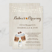 ベビー醸造コーヒーティーツインツインズカップル赤ちゃんシャワー 招待状 (正面/裏面)