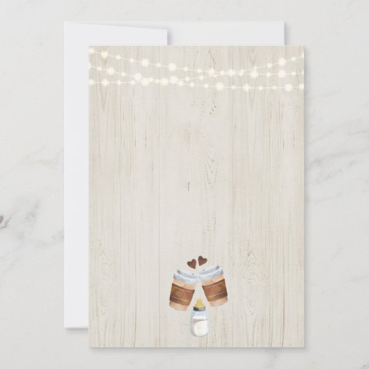 ベビー醸造コーヒー又はお茶ベビーシャワー招待状 招待状 (裏面)