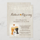 ベビー醸造ツインズカップルズベビーシャワー招待状 招待状 (正面/裏面)