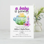 ベビー醸造ハロウィーンウィッチカストロンベイビーシャワー 招待状 (スタンド正面)